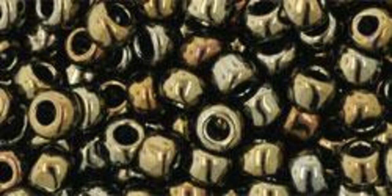 Toho 6/0 Round Japanese Seed Bead, TR6-83, MetallInside Color Iris Brown